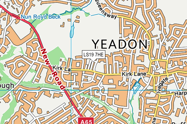 LS19 7HE map - OS VectorMap District (Ordnance Survey)