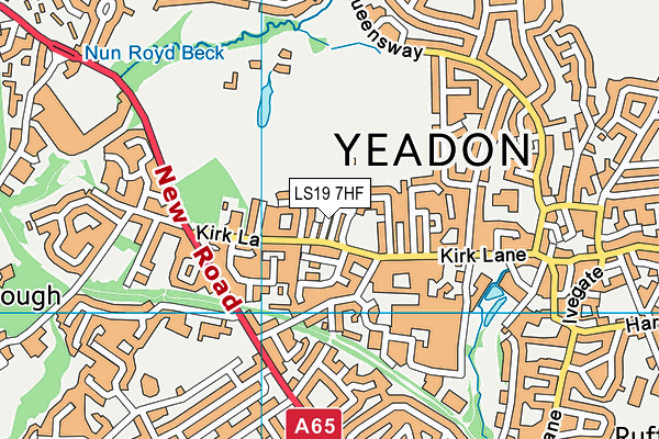 LS19 7HF map - OS VectorMap District (Ordnance Survey)