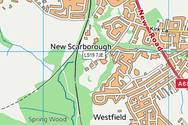 LS19 7JE map - OS VectorMap District (Ordnance Survey)