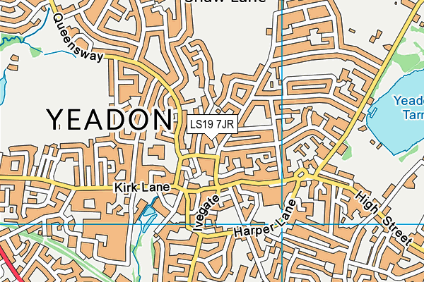 LS19 7JR map - OS VectorMap District (Ordnance Survey)