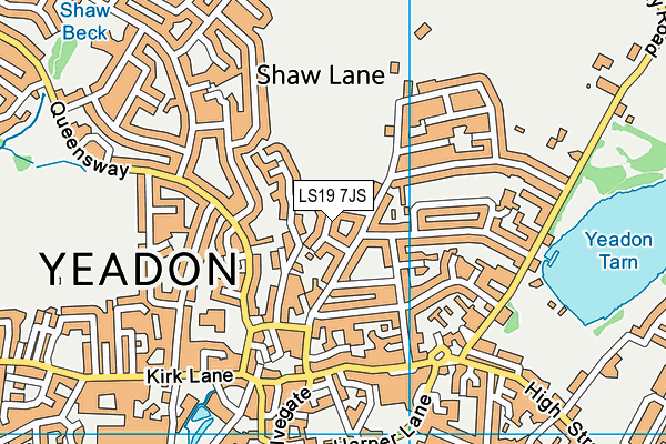 LS19 7JS map - OS VectorMap District (Ordnance Survey)
