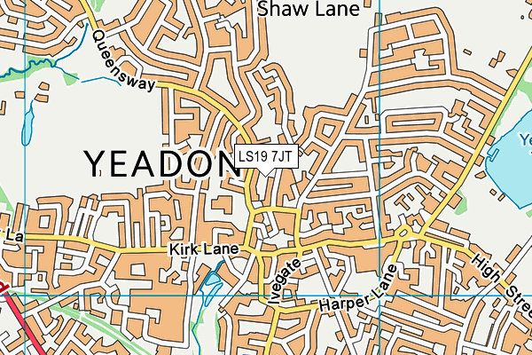 LS19 7JT map - OS VectorMap District (Ordnance Survey)