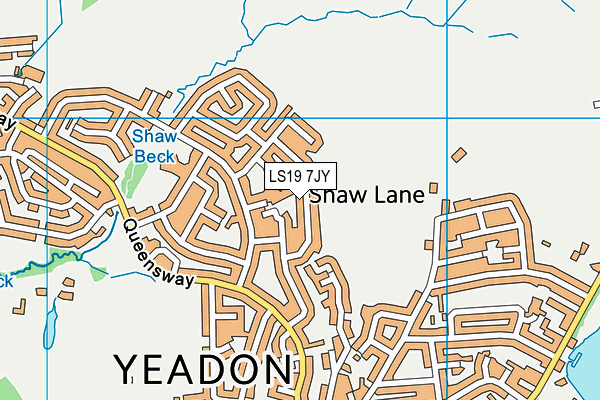 LS19 7JY map - OS VectorMap District (Ordnance Survey)