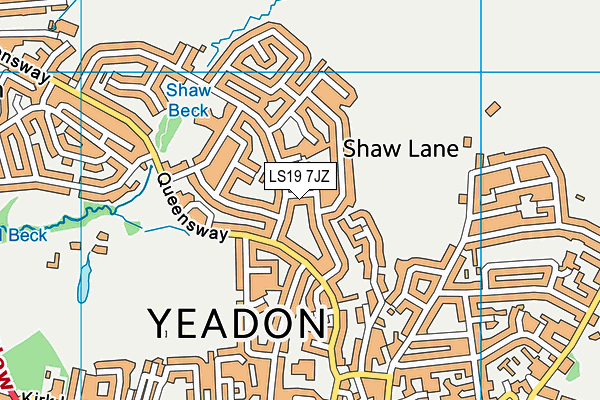 LS19 7JZ map - OS VectorMap District (Ordnance Survey)