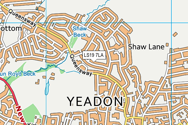 LS19 7LA map - OS VectorMap District (Ordnance Survey)