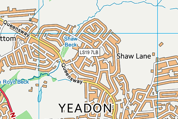 LS19 7LB map - OS VectorMap District (Ordnance Survey)