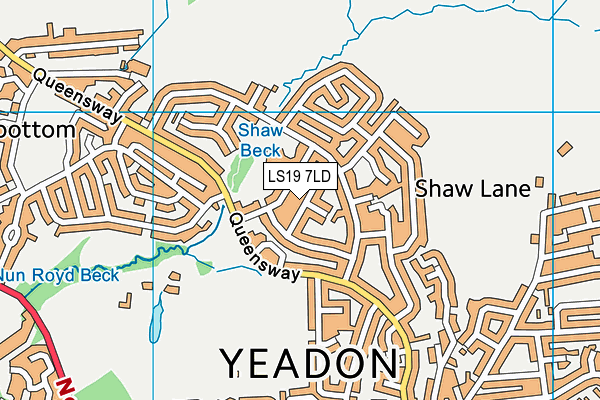 LS19 7LD map - OS VectorMap District (Ordnance Survey)