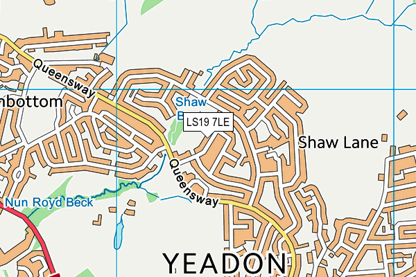 LS19 7LE map - OS VectorMap District (Ordnance Survey)