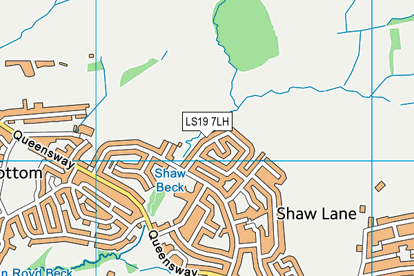 LS19 7LH map - OS VectorMap District (Ordnance Survey)