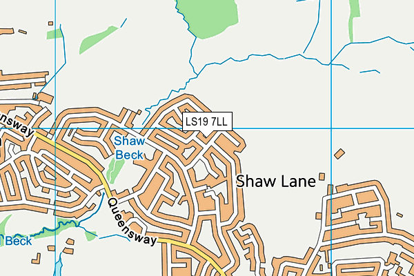 LS19 7LL map - OS VectorMap District (Ordnance Survey)