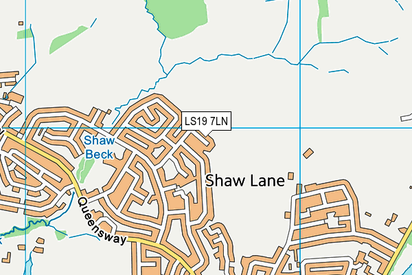 LS19 7LN map - OS VectorMap District (Ordnance Survey)