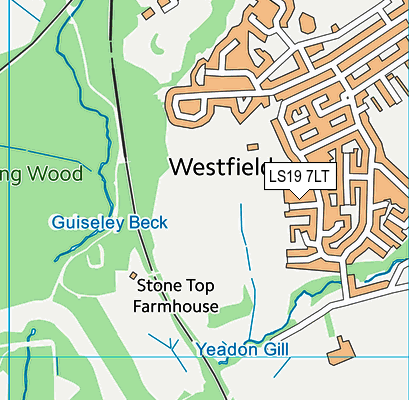 LS19 7LT map - OS VectorMap District (Ordnance Survey)