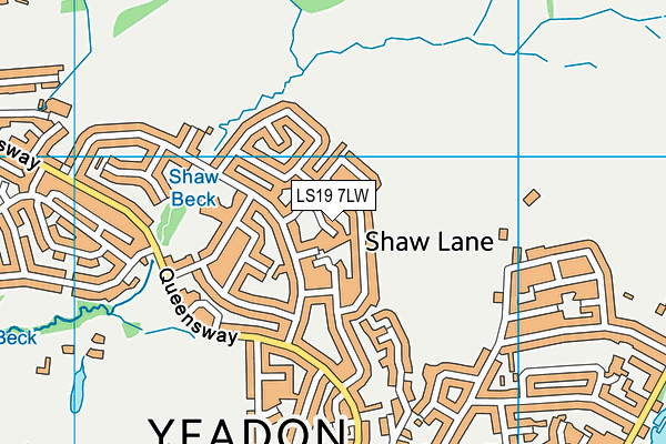 LS19 7LW map - OS VectorMap District (Ordnance Survey)