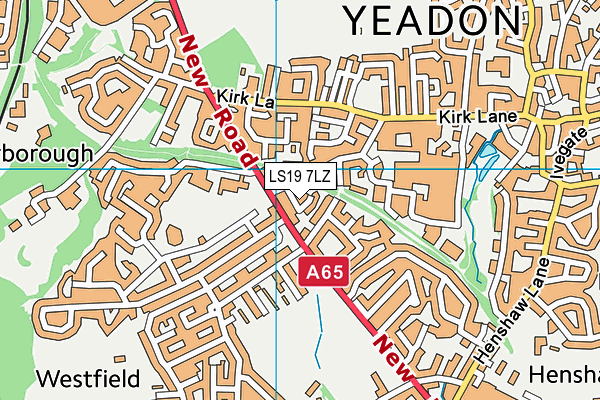 LS19 7LZ map - OS VectorMap District (Ordnance Survey)