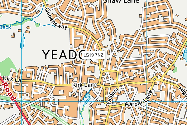 LS19 7NZ map - OS VectorMap District (Ordnance Survey)