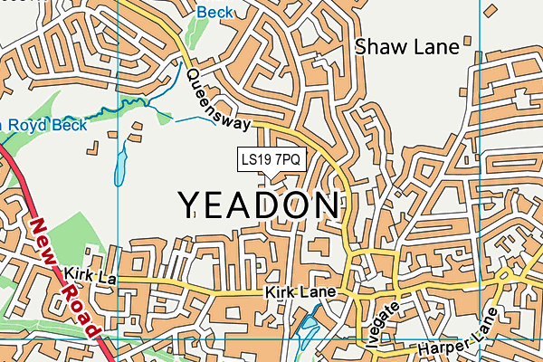 LS19 7PQ map - OS VectorMap District (Ordnance Survey)