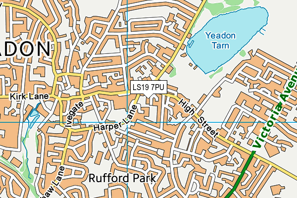 LS19 7PU map - OS VectorMap District (Ordnance Survey)
