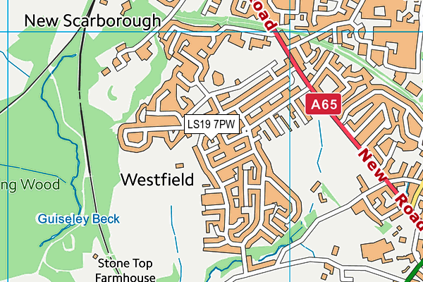 LS19 7PW map - OS VectorMap District (Ordnance Survey)