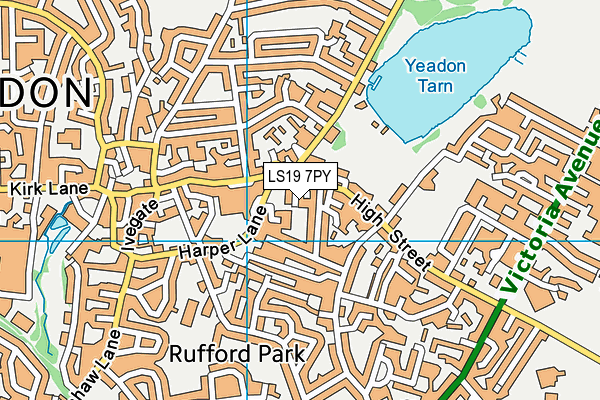 LS19 7PY map - OS VectorMap District (Ordnance Survey)