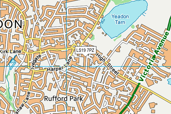 LS19 7PZ map - OS VectorMap District (Ordnance Survey)