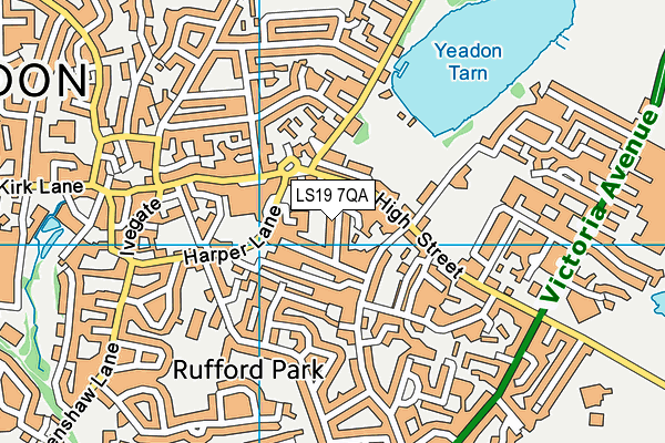 LS19 7QA map - OS VectorMap District (Ordnance Survey)