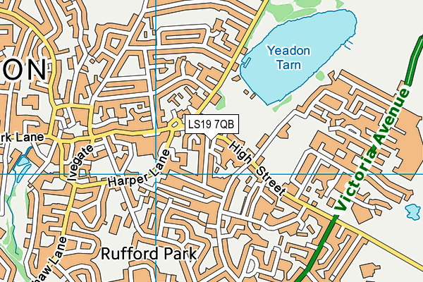 LS19 7QB map - OS VectorMap District (Ordnance Survey)