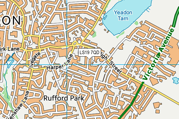 LS19 7QD map - OS VectorMap District (Ordnance Survey)