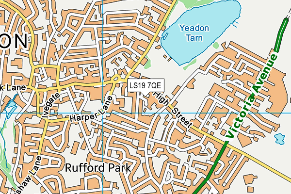 LS19 7QE map - OS VectorMap District (Ordnance Survey)