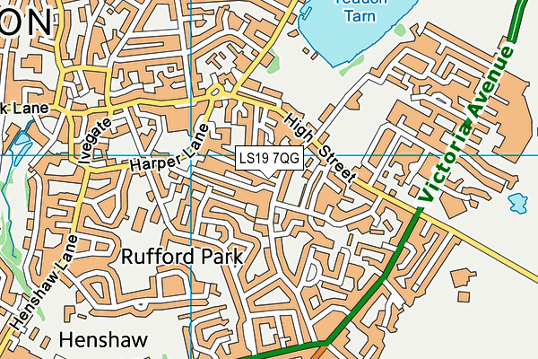 LS19 7QG map - OS VectorMap District (Ordnance Survey)