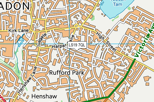 LS19 7QL map - OS VectorMap District (Ordnance Survey)