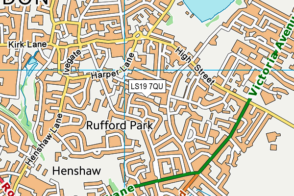 LS19 7QU map - OS VectorMap District (Ordnance Survey)