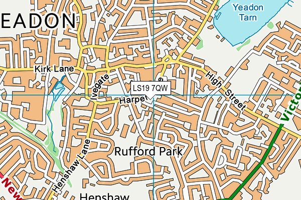 LS19 7QW map - OS VectorMap District (Ordnance Survey)