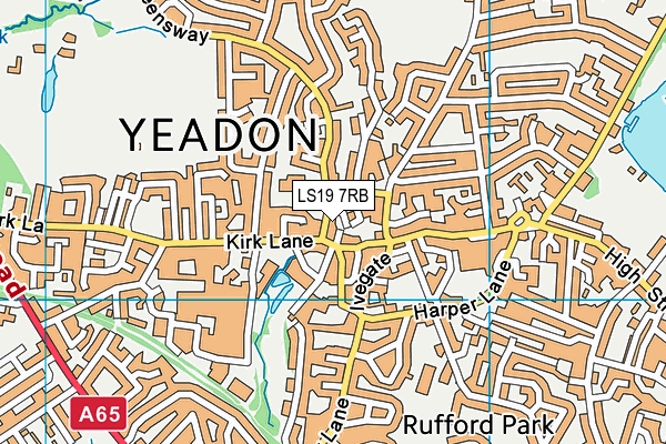 LS19 7RB map - OS VectorMap District (Ordnance Survey)