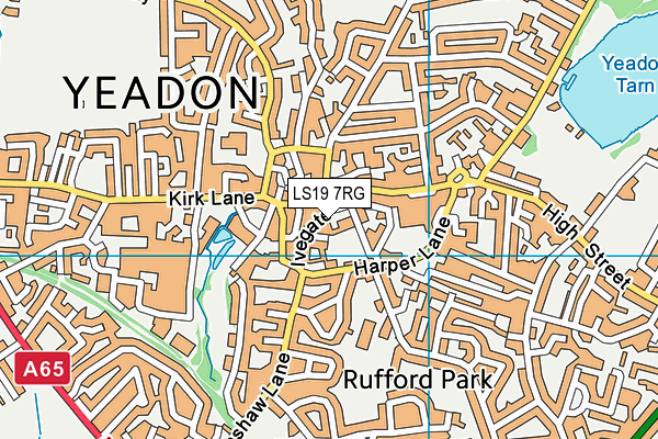 LS19 7RG map - OS VectorMap District (Ordnance Survey)