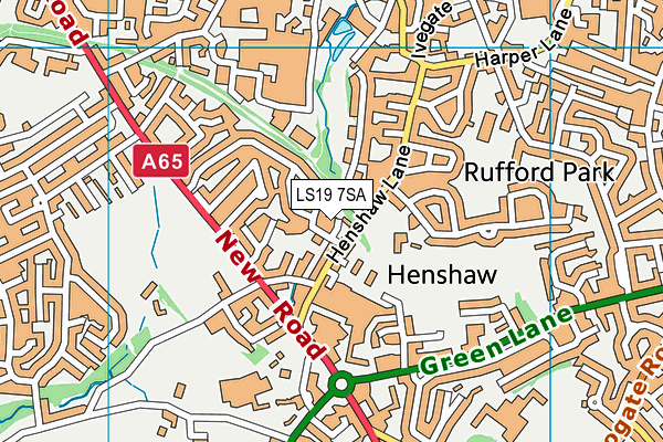 LS19 7SA map - OS VectorMap District (Ordnance Survey)