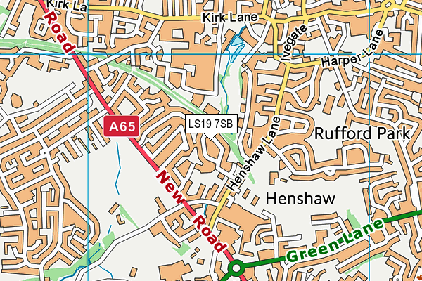 LS19 7SB map - OS VectorMap District (Ordnance Survey)