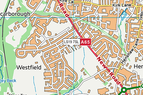 LS19 7SL map - OS VectorMap District (Ordnance Survey)