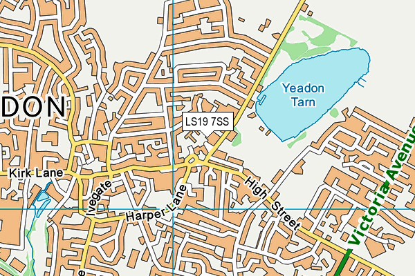 LS19 7SS map - OS VectorMap District (Ordnance Survey)
