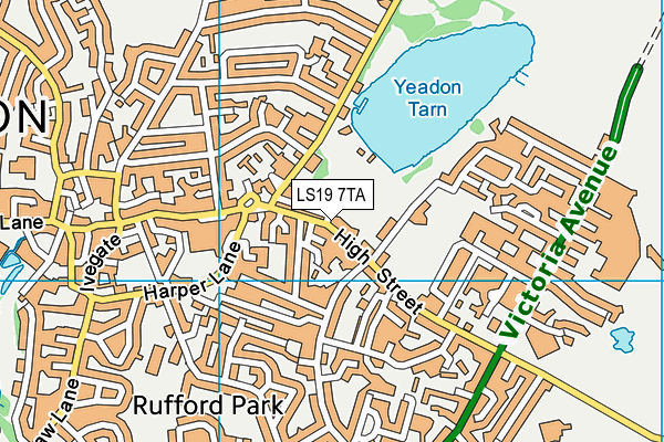 Yeadon Cricket Club map (LS19 7TA) - OS VectorMap District (Ordnance Survey)
