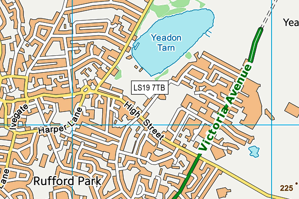 LS19 7TB map - OS VectorMap District (Ordnance Survey)