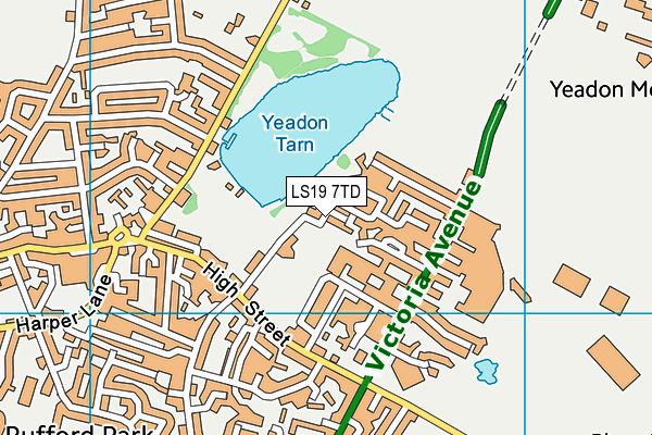 LS19 7TD map - OS VectorMap District (Ordnance Survey)