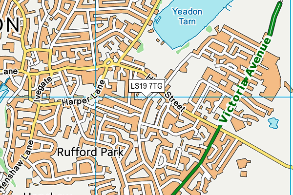 LS19 7TG map - OS VectorMap District (Ordnance Survey)