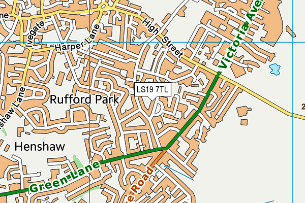 LS19 7TL map - OS VectorMap District (Ordnance Survey)