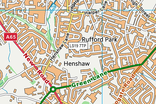 LS19 7TP map - OS VectorMap District (Ordnance Survey)