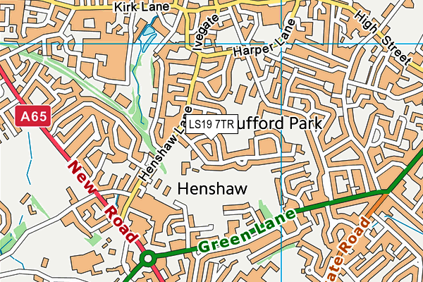 LS19 7TR map - OS VectorMap District (Ordnance Survey)