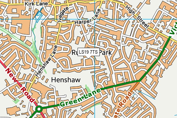 LS19 7TS map - OS VectorMap District (Ordnance Survey)