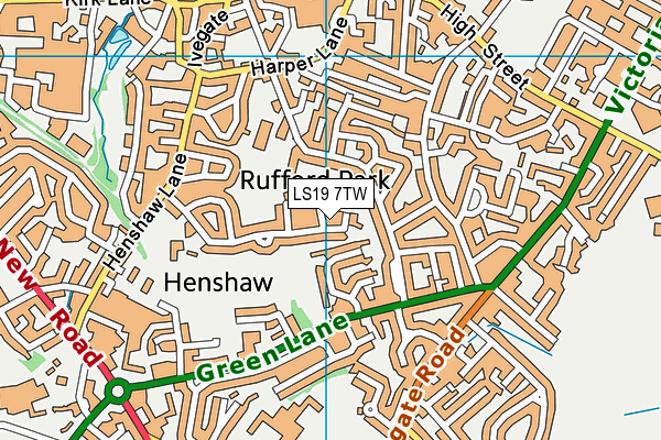 LS19 7TW map - OS VectorMap District (Ordnance Survey)