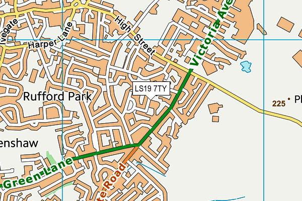 LS19 7TY map - OS VectorMap District (Ordnance Survey)