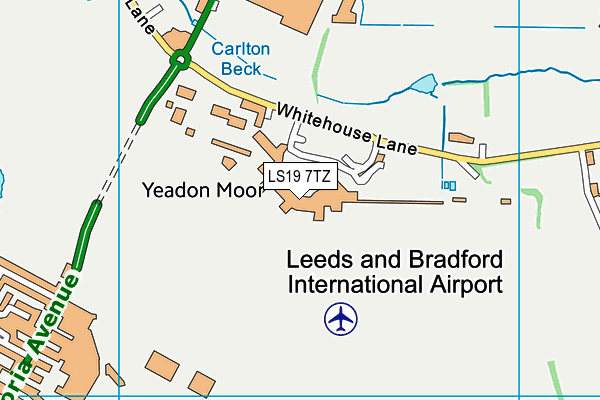 LS19 7TZ map - OS VectorMap District (Ordnance Survey)