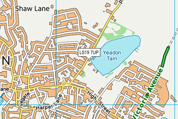 Yeadon Tarnfield Park map (LS19 7UP) - OS VectorMap District (Ordnance Survey)